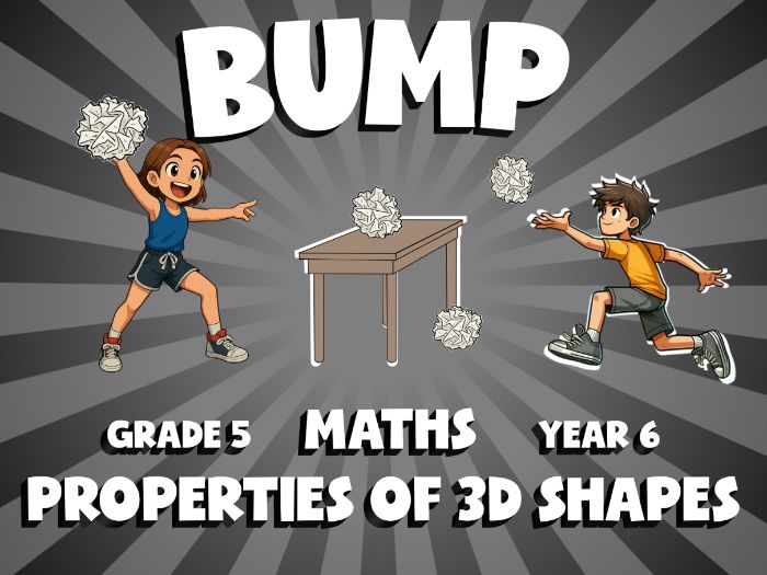 Properties of 3D Shapes BUMP Maths Game | No-Prep Year 6 Review Activity