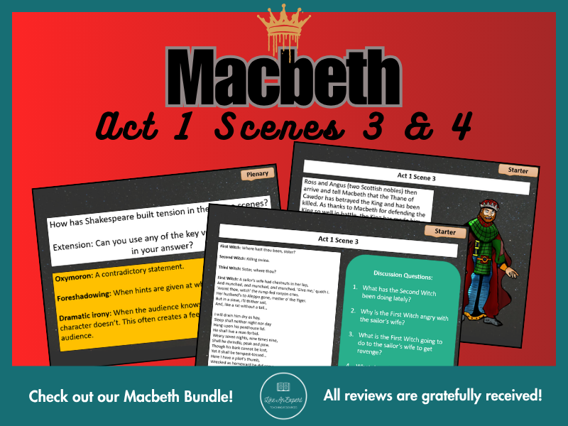 Macbeth Act 1 Scenes 3 & 4: Detailed Analysis Lesson