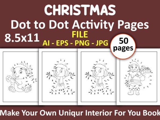 Christmas dot to dot activity pages for kids