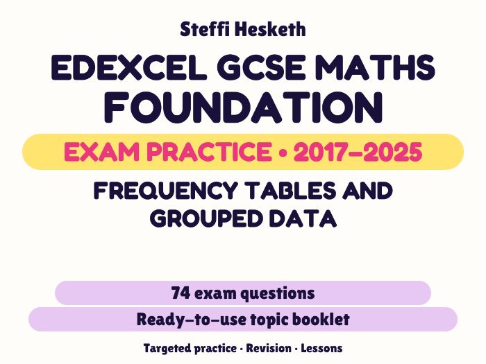 Edexcel GCSE Maths Foundation: Frequency tables and grouped data Exam Questions | 2017-2025