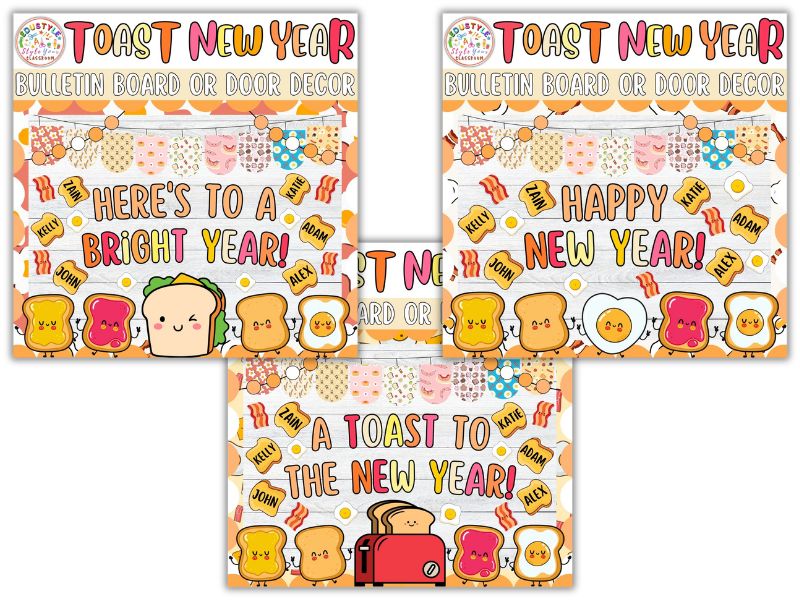 A Toast To The New Year!: Toast New Years Bulletin Board And Door Decor Kit
