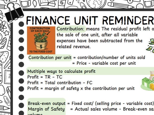 Finance classroom poster
