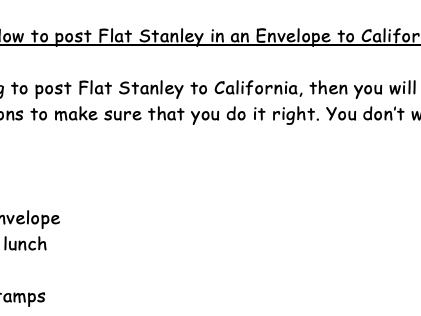 Model Text - Posting Flat Stanley