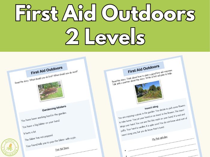 First aid scenarios outdoors for Health PE and Outdoor Education