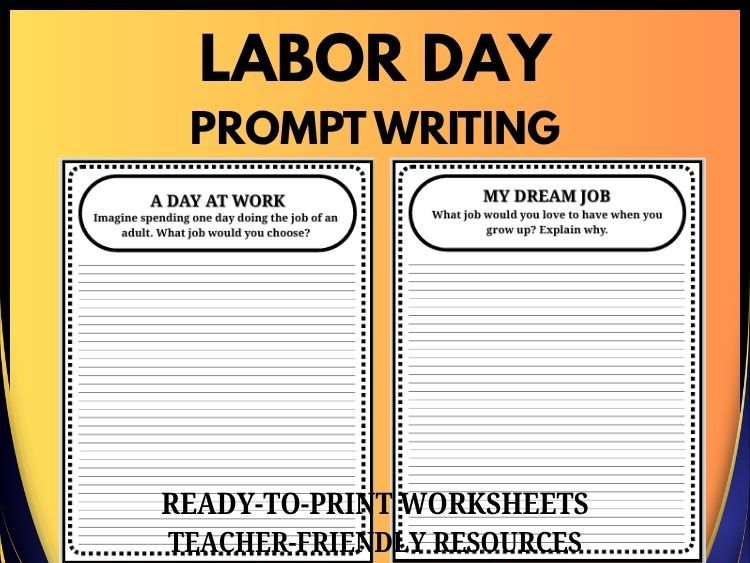 Labor Day Writing Prompts | 30 Writing Prompts | Grades 2–8