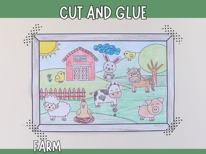 Printable Farm Craft for Kids - Make a Farm Picture