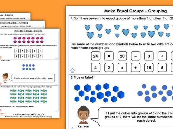 Multiplication equal groups worksheets image