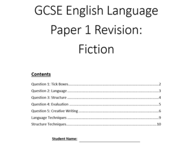 AQA GCSE English Paper 1 Revision Guide