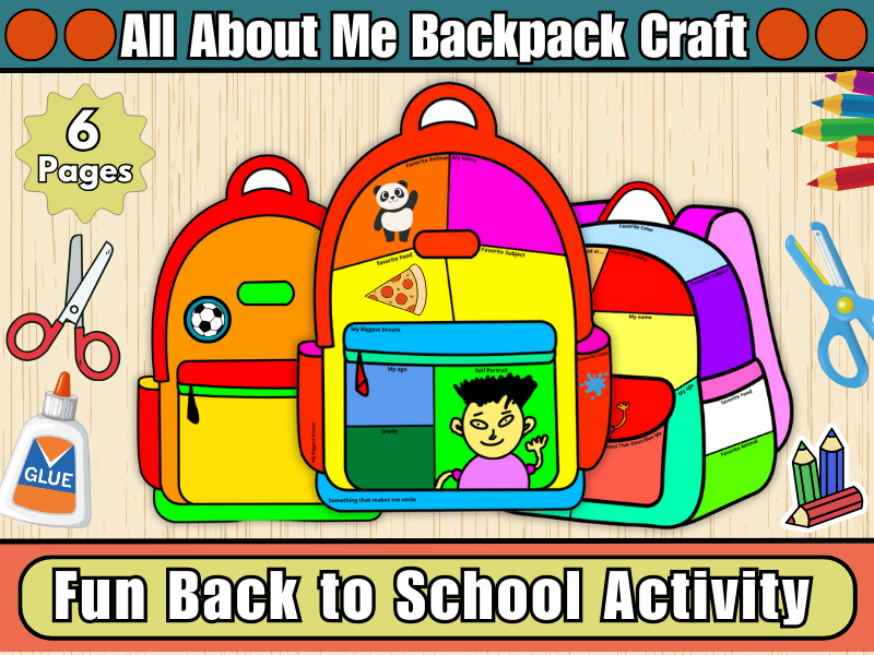 All About Me Backpack Craft | Get to Know Me Activity-Back to School-Clothing Activity