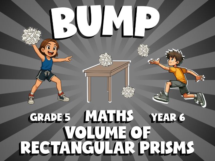 Volume of Rectangular Prisms BUMP Maths Game | No-Prep Year 6 Review Activity