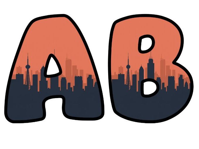City Skyline Silhouette Lettering Set for Classroom Display | Upper & Lowercase, 0-9 and Signs