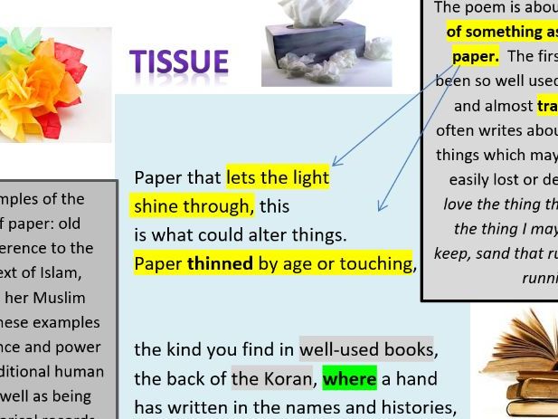 Tissue Fully Annotated GCSE Poem 7+