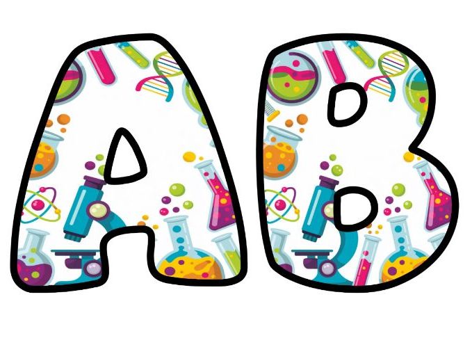 Science Objects Chemistry Physics Themed Lettering Set | Classroom Display | Upper & Lowercase, 0-9
