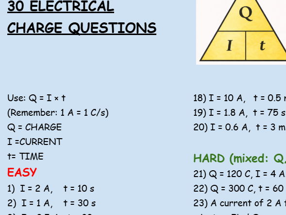Electrical charge calculations