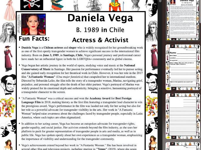 Daniela Vega PACKET & ACTIVITIES, Important Historical Figures Series