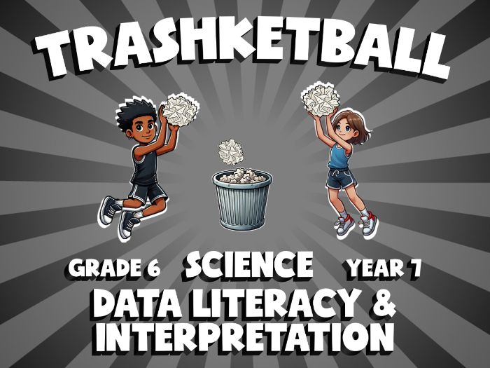 Data Literacy & Interpretation TRASHKETBALL Science Game | No-Prep Year 7 Review Activity