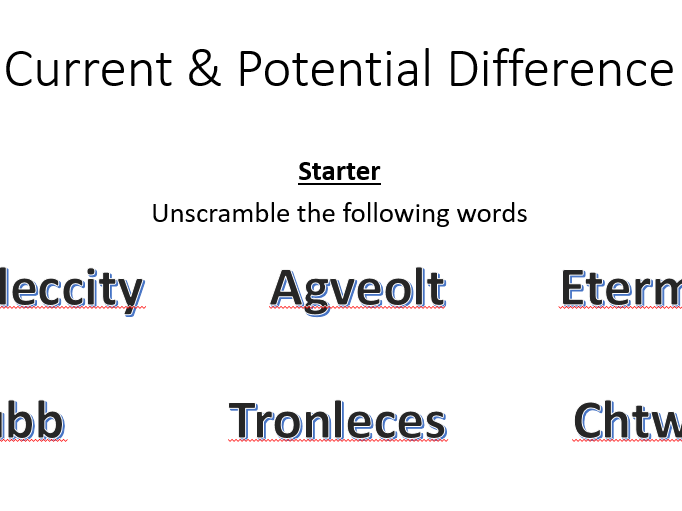 KS3 Current & Potential Difference [Including Lesson Plan]