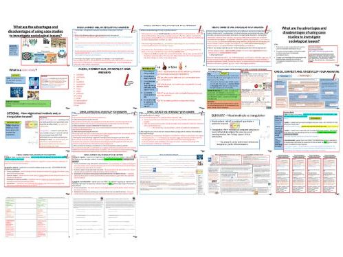 AQA GCSE Sociology- Research Methods - Case studies