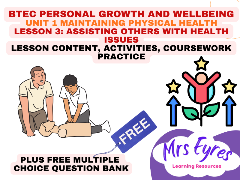 BTEC Level 2 Personal Growth & Wellbeing Unit 1: Assisting Others with Health Issues Lesson