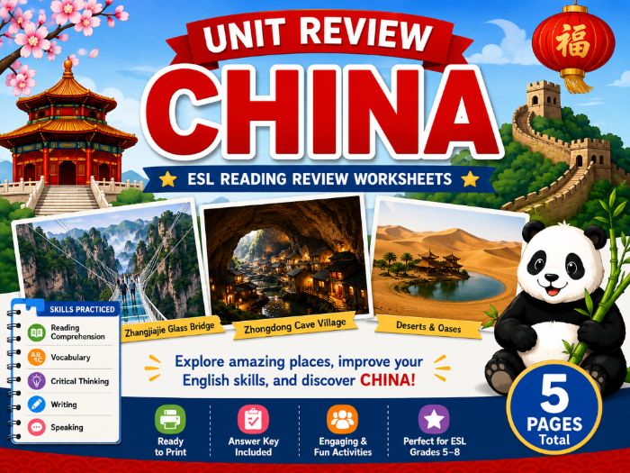 China Review Reading Worksheets | ESL ELL