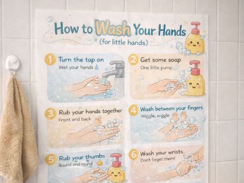 How to Wash Your Hands - Visual Poster (For Little Hands)