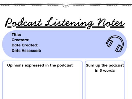A Level Podcast Notes Template