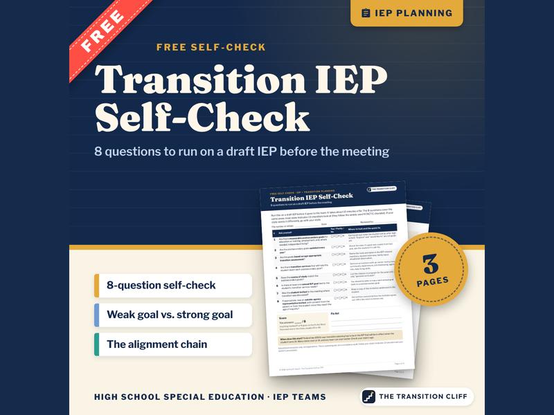 Transition IEP Self-Check: 8 Indicator 13 Questions (US)