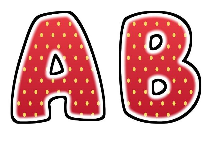 Strawberry Glow Bubble Letters | Bulletin Board Letters | Classroom Display Pack