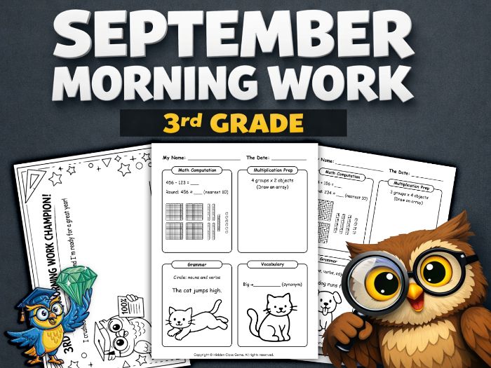 September Morning Work 3rd Grade