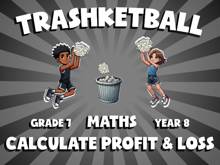 Calculate Profit & Loss TRASHKETBALL Maths Game | No-Prep Year 8 Review Activity