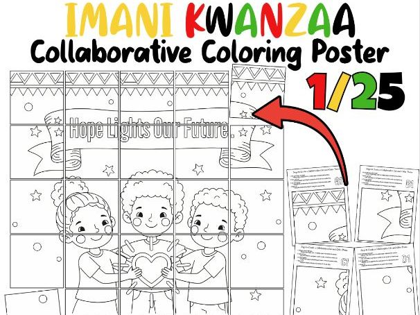 Imani Kwanzaa Collaborative Poster | “Hope Lights Our Future” SEL Activity