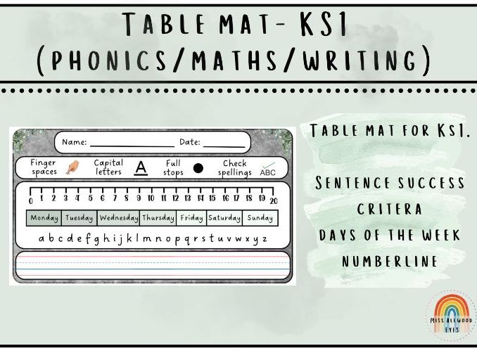 Neutral Classroom Table Mat