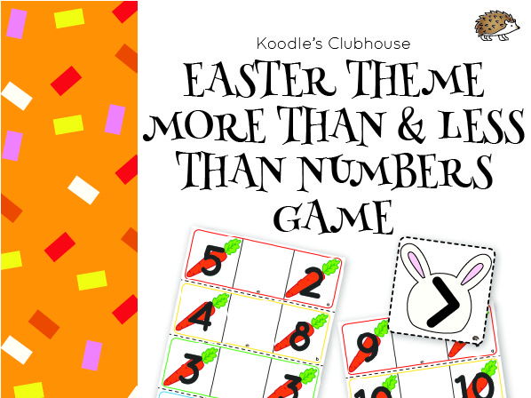 Easter theme more than & less than numbers game