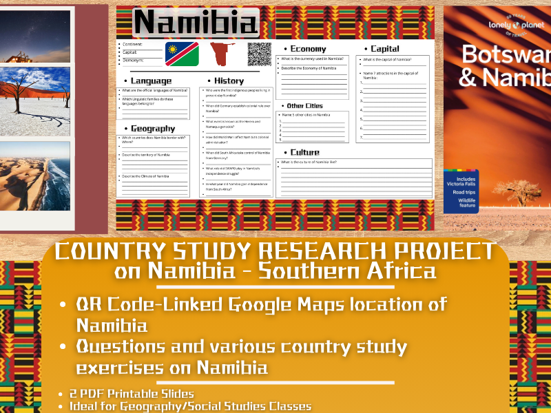 Country Study Research Project - Namibia - Social Studies Report - Africa