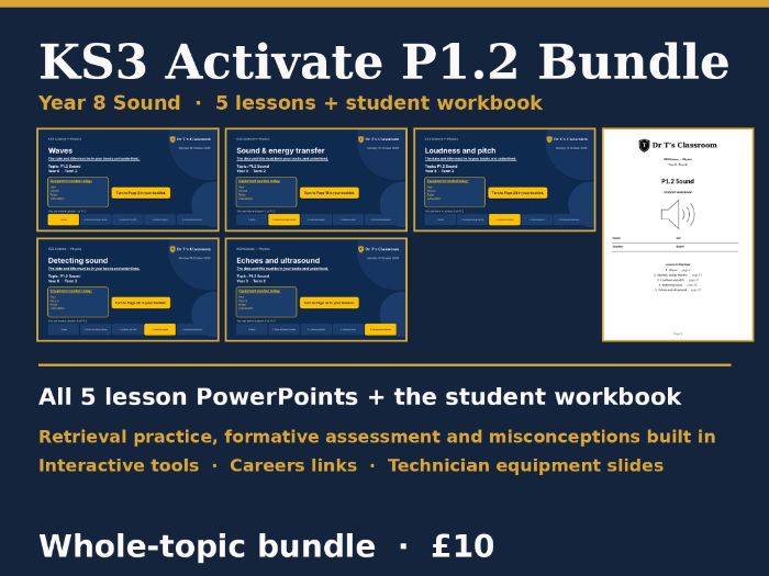KS3 Activate P1.2 Sound Complete Topic Bundle
