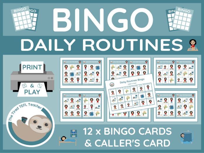 ESL Daily Routines Bingo