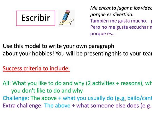 KS3 Spanish Free Time L4 ¿Por qué te gusta…? (PPT+SB)