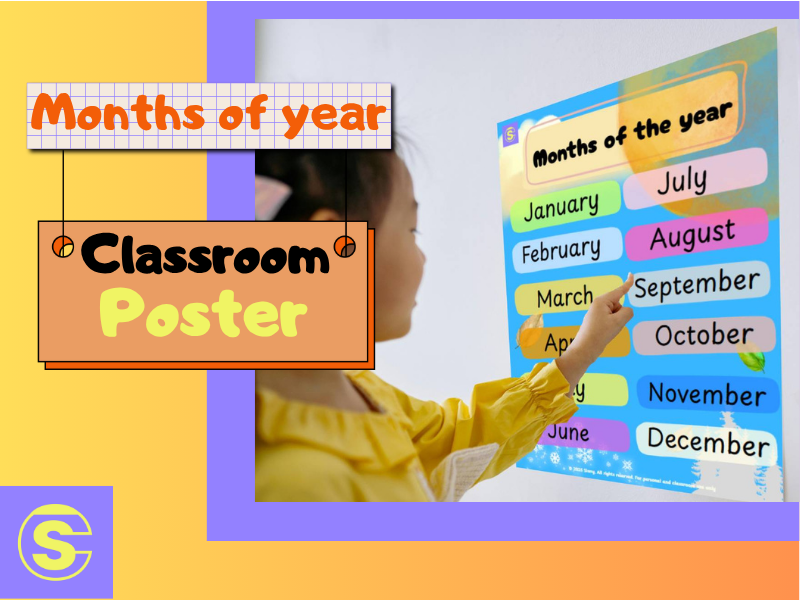 Colorful Months of the Year Poster for Kids