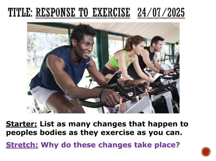 Response to exercise - complete lesson (GCSE 1-9)