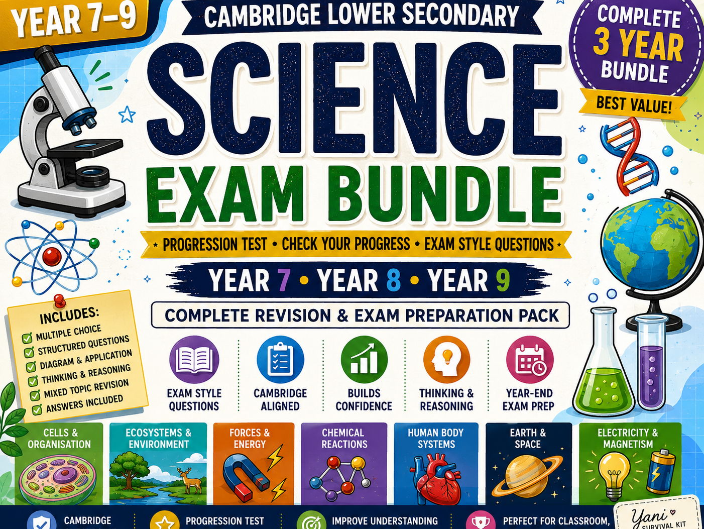 Year 7–9 Cambridge Science Exam Bundle