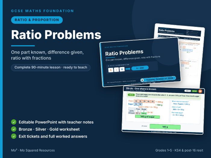 Ratio Problems – GCSE Maths Foundation Lesson