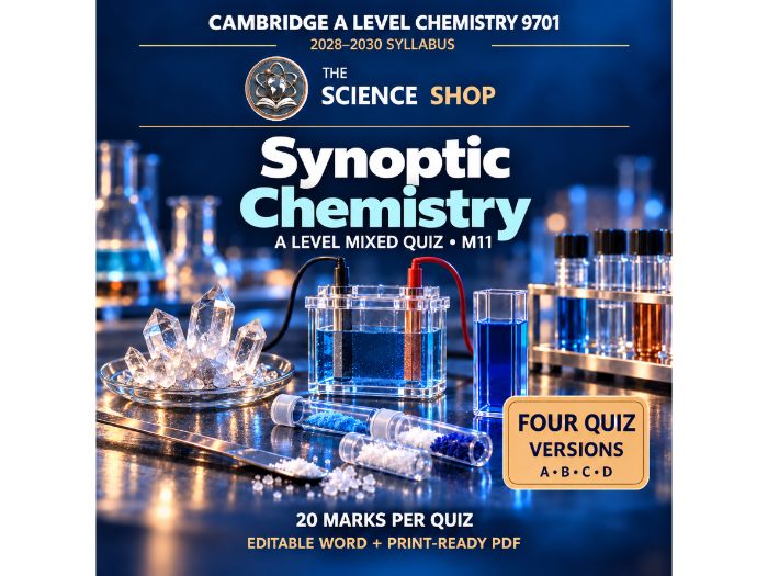 A Level Synoptic Chemistry | Cambridge A Chemistry 9701 | 4 Revision Quizzes