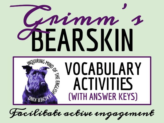 "Bearskin" Vocabulary Activities | Grimm's Fairy Tale | Crossword | Word Search