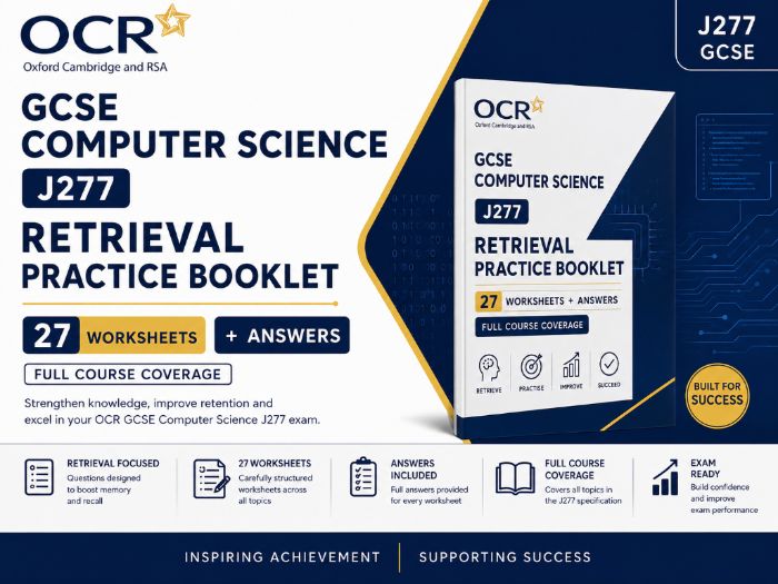 OCR GCSE Computer Science J277 Retrieval Practice Booklet | 27 Worksheets + Answers | Full Course