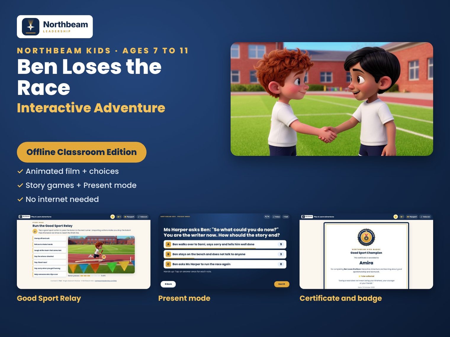 Ben Loses the Race Interactive Adventure: KS2 Good Sport PSHE Lesson with Film and Games