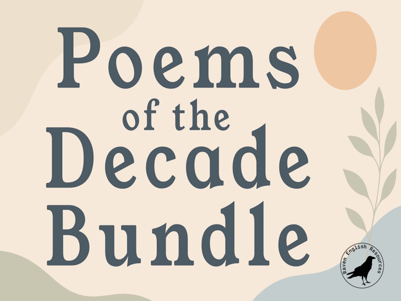 Poems of the Decade Edexcel Pearson A Level Literature Bundle 1: Four Worksheets with Answers