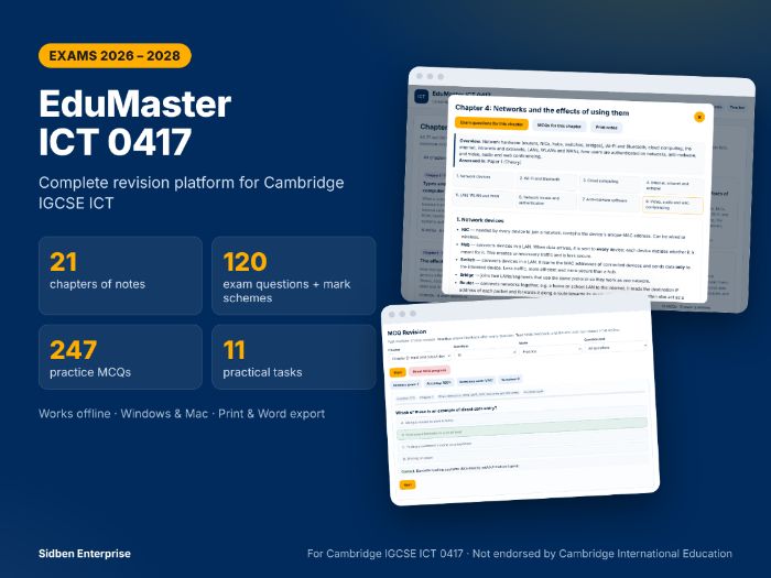 IGCSE ICT 0417 Revision Website | EduMaster