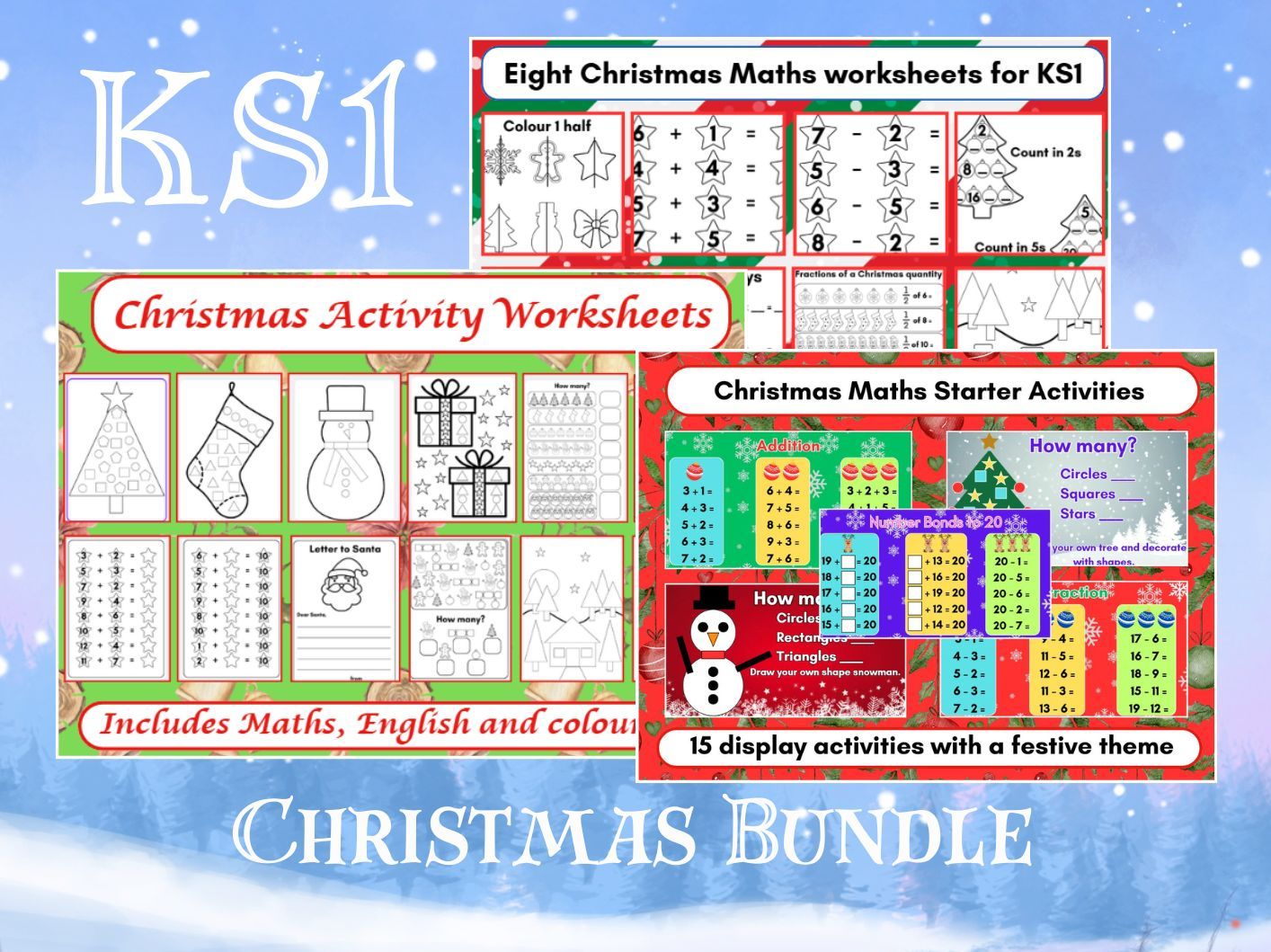 KS1 Christmas Maths and Activities Bundle