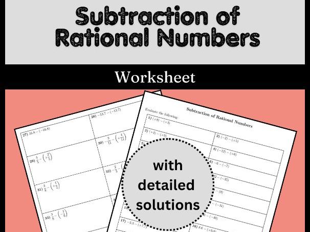 Subtraction of Rational Numbers Worksheet (with solutions)