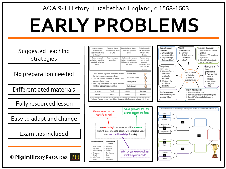 AQA GCSE Elizabethan England: Early Problems Faced by Elizabeth I (First Ten Years)